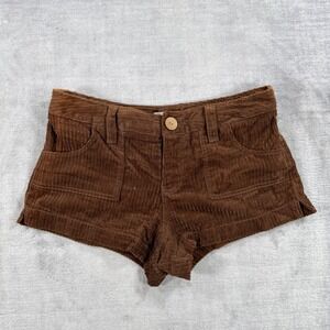 Ocean Pacific Shorts Womens 9 Brown Corduroy Y2K Low Rise Booty Mini Retro Surf